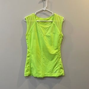 Lorna Jane neon yellow/lime sweetheart mesh tank